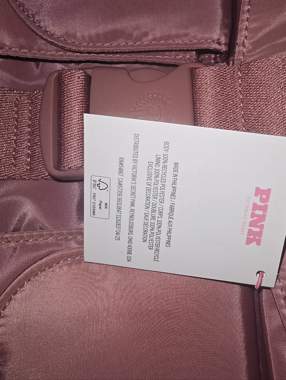 NWT Pink Victoria's Secret Nylon Cargo Bag